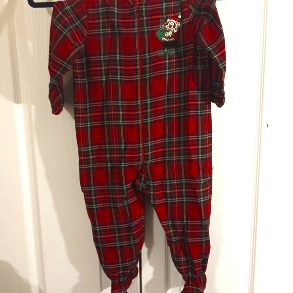 Disney Other - Disneyland Mickey mouse Santa footy pajamas